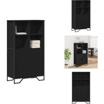 Buffet haut noir 79,5x35,5x137,5 cm bois d'ingénierie - Buffet Haut - Buffets Hauts - Buffet - Armoire