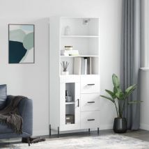 Maison Chic - Buffet haut, Enfilade, Armoire de cuisine Blanc 69,5x34x180 cm Bois d'ingénierie WFE277650