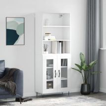 Buffet haut, Enfilade, Armoire de cuisine Blanc 69,5x34x180 cm Bois d'ingénierie WFE643555 Maison Chic