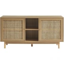 Baïta - Buffet helena effet chêne et cannage rotin 150 cm