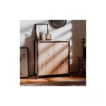 Zenzero Shop - Madia industry 2 ante, finitura Rovere Nodato e struttura in Antracite
