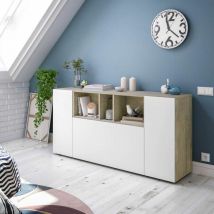 Buffet de salon Loira 3 portes 3 espaces 150 cm (largeur) x 76 cm (hauteur) x 41 cm (profondeur)