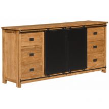 Meubletmoi - Buffet l. 200 cm en bois de teck avec portes coulissantes - edwards