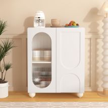 Buffet, meuble de rangement 80x32,5x99 cm, étagères réglables, meuble de rangement chambre/cuisine/salon, blanc