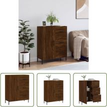 Maison Chic - The Living Store Buffet chêne marron 69,5x34x90 cm bois d'ingénierie - Buffet - Meuble De Rangement - Commode - Mobilier - Décoration