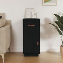Maison Chic - Buffet Meuble de rangement Commode Bahut Noir 34x40x75 cm Bois massif de pin FR81832