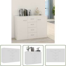 Maison Chic - The Living Store Buffet Blanc 88x30x65 cm Bois d'ingénierie - Buffet Blanc - Meuble Rangement - Armoire Entrée - Commode Tiroir