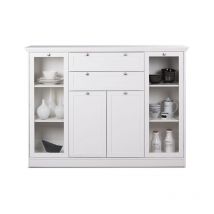 Argonauta - Mobile credenza con vetrina 4 ante 2 cassetti bianco 160x40xh.120cm