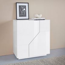 Ahd Amazing Home Design - Buffet de salon cuisine blanc 2 compartiments Adara