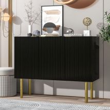 Aiducho - Buffet Moderne de Style Minimaliste Bahut avec mdf Robuste, Étagères Réglables, Pieds en Métal, Décor Poignée Or, Meuble de Rangement pour