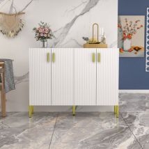 Fufu&gaga - Commode,buffet avec 2 portes,armoire commode,armoire buffet avec 5 pieds+métal doré,plateau réglable,pour salon chambre cuisine