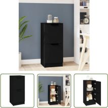 Tovbmup - The Living Store Buffet noir 30x30x70 cm bois d'ingénierie - Buffet Noir - Meuble Rangement - Commode - Mobilier Moderne - Design
