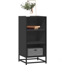 Buffet noir 35,5x35x76 cm bois d'ingénierie et métal