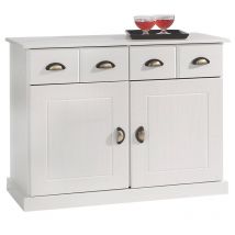 Buffet salle à manger PARIS L 91 cm en bois massif - Blanc