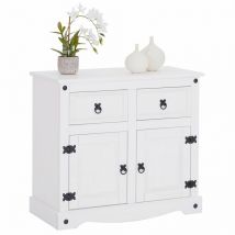 Buffet salle à manger RURAL L 87 cm en bois massif - Blanc