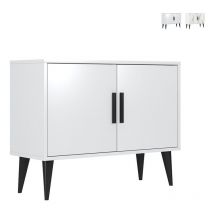 Ahd Amazing Home Design - Buffet Salon Blanc Moderne 2 portes Meuble d'entrée Corduiso - Blanc