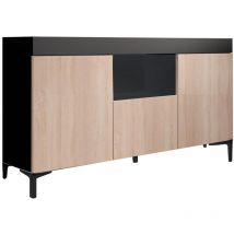 Muebles Bonitos - Buffet Salon Meuble tv 2 portes Meuble tv de salon 130x70x32,5cm Modèle Kai Étagère amovible