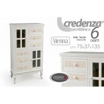 Webmarketpoint - Buffet Shabby Vienna en beige blanc cm 75 x 37 x 135 h