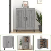 Tovbmup - The Living Store Buffet sonoma gris 69,5x34x90 cm bois d'ingénierie - Buffet - Meuble De Rangement - Commode - Mobilier - Salon