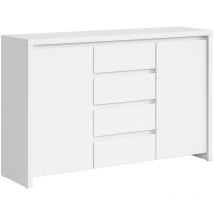 Buffet Soren mit 4 Schubladen und 2 Türen, Weiß matt, 143.5cm