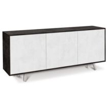 Buffet Trois Portes Noir Blanc Ossido 177x41x H74 Cm