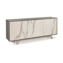 Sarmog - Buffet à trois portes Ciment Marbre 177x41x h74 cm