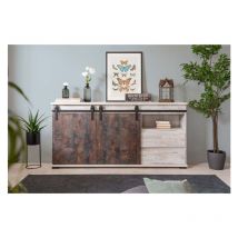 Zenzero Shop - Madia Tromso con 2 ante e 2 cassetti in finitura Willow e Acero invecchiato