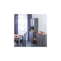 Inter Link - Buffet vaisselier 4 portes et 2 tiroirs en pin massif gris- tera