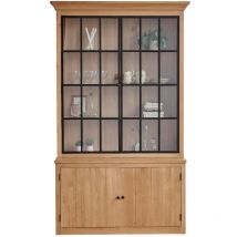 Buffet vaisselier industriel en bois et métal 4 portes - victoria