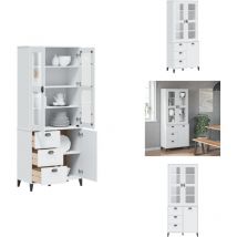 Buffet viken blanc 80x40x190 cm bois massif de pin - Buffet Design Moderne - Meuble Rangement Cuisine - Armoire Blanche - Buffet Bois Massif - Buffet