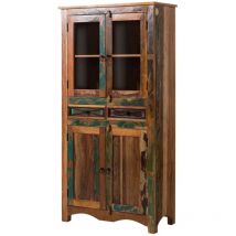 Massivmoebel24 - Vitrine 90x40 Bois de récupération laqué Multicolore nature of spirit 08