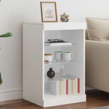 Buffet,Meuble de Rangement,Bahut pour Salon, Salle à Manger, Cuisine avec lumières LED blanc 41x37x67 cm CFW312825