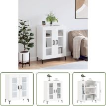 Bonnevie - The Living Store Buffet blanc 69,5x34x90 cm bois d'ingénierie - Buffet Blanc - Meuble Rangement - Armoire Blanche - Commode Moderne