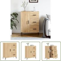 Bonnevie - The Living Store Buffet chêne sonoma 69,5x34x90 cm bois d'ingénierie - Buffet - Meuble De Rangement - Commode - Mobilier - Décoration