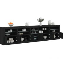 Buffet,Meuble de Rangement,Bahut pour Salon, Salle à Manger, Cuisine avec lumières led noir 283x37x67 cm CFW877805