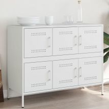 Design In - Buffet,Meuble de Rangement,Bahut pour Salon, Salle à Manger, Cuisine blanc 100,5x39x79 cm acier CFW86666