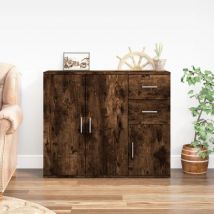 Design In - Buffet,Meuble de Rangement,Bahut pour Salon, Salle à Manger, Cuisine Chêne fumé 91x29,5x75 cm Bois d'ingénierie CFW914153
