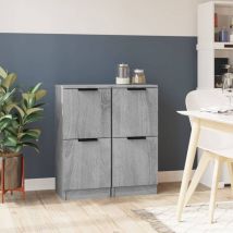 Buffets 2 pcs Sonoma gris 30x30x70 cm Bois d'ingénierie vidaXL