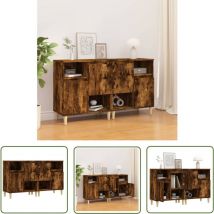Fuhuida Trading - The Living Store Buffets 2 pcs chêne fumé 60x35x70 cm bois d'ingénierie - Buffet - Meuble De Rangement - Armoire - Commode