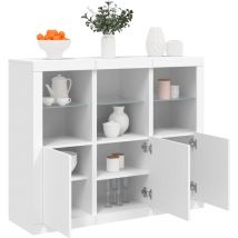 Maisonchic - Buffets avec lumières led, Bahut, Armoire de rangement 3 pcs blanc bois d'ingénierie FR255146 Maison Chic