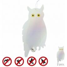 Saturnia - Hibou épouvantail réfléchissant à suspendre avec 2 grelots (2 pièces)