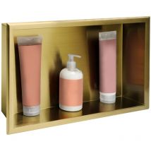 REA - Built-in Stainless Steel Bathroom Shelf 30X45 Brushed Gold - brushed gold