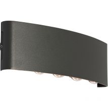Qazqa - Außenwandleuchte Dunkelgrau Inkl. Led 10-flammig Ip54 - Silly