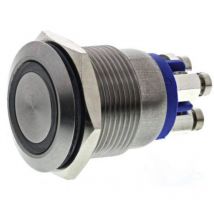 Bulgin - MPI002/TE/BL/12 Interuttore a pressione 24 v/dc 50 mA Blu (ø) 22 mm IP66 1 pz.
