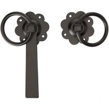 Merriway BH01807 Chiavistello ad Anello per Porte e Cancelli, Laccato, Nero, 150 mm