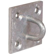 Bulk Hardware - Merriway BH02050 Anello Sezione con Piastra Quadrata, Acciaio Zincato, Bianco, 50 mm