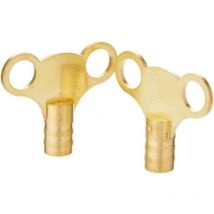 Bulk Hardware - BH02832 Chiave per Termosifone, Tipo a Orologio con Impugnatura a Farfalla, Ottone Piena, Bianco, Set di 2