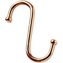 Merriway BH03899 Gancio a s Multiuso per Binario da Cucina, con Terminale a Sfera, Rivestito in Rame, Bianco, 12 Pieces, Set di 12 Pezzi