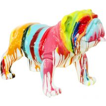 Figura Decorativa Perro Bulldog Kuatéh de Poliresina 61x32x38 cm Multicolor