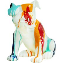 Kuateh - Figura Decorativa Perro Bulldog Sentado Kuatéh de Poliresina 40x23x34 cm Multicolor